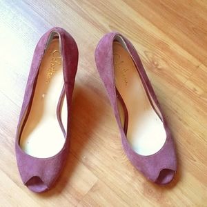 Cole Haan/Nike Air Platform suede peep toe pumps-size 10